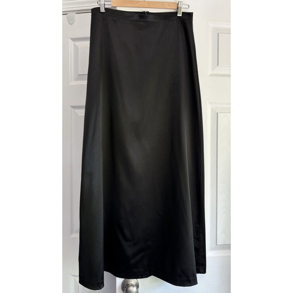 Vintage Morbid Threads Long Black Satin A-line Maxi Skirt Medium Gothic Festival